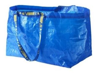 IKEA Large Reusable Shopping Laundry Tote Bag Blue Grocery Groceries