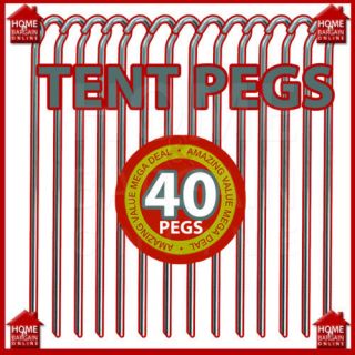 40 TENT PEGS HEAVY DUTY GALVANISED GARDEN CAMPING 9