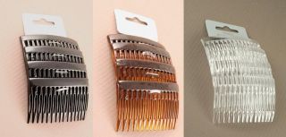 Pack of 4 Plain Hair Combs Slides Side Combs 7cm Black Tort or Clear