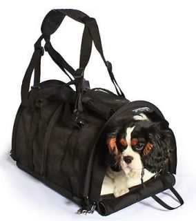 Sturdi Black Flexible Height Pet Cat Dog Carrier Airline Approved 