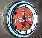 Coca Cola Bottle Double Neon Clock 18 Sign Store Bar