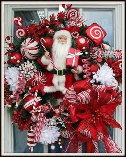 Petal Pushers~Custom Designed Santa Wreath~Christmas Wreath~Holiday 