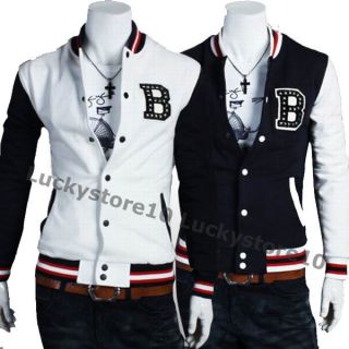 Fashion Men Varsity Baseball Coat College Sport Jacket Outwear 4 Sizes 