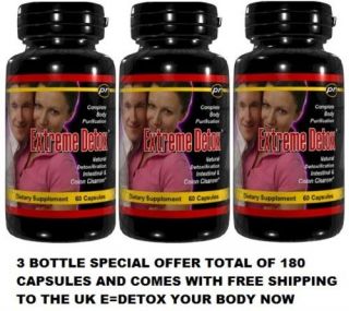 EXTREME DETOX Colon Cleanse Weight Loss Pills Capsules 180 CAPSULES x3 