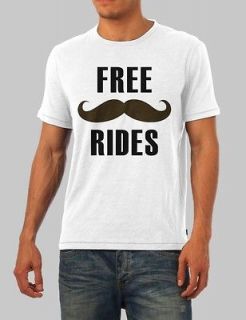 Free Mustache Rides   Medium   Funny Jersey Shore College T Shirt