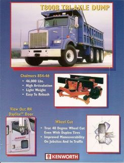 Truck Brochure   Kenworth   T800B   Tri Axle Dump   1999 (TB86)