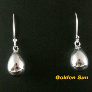 925 Sterling Silver Earrings Classic Water Blob A0006