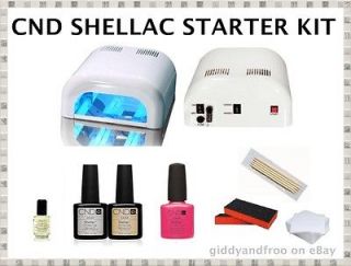 CND Shellac 4 Pc Starter Kit  Lamp, Top, Base, Any 1 Color, Solar Oil 