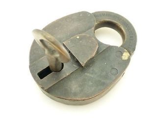  Vintage Brass O.M. Edwards Syracuse Pad Lock with Hollow Barrel Key