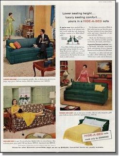 1956 Luxury Seating   Simmons Hide A Bed Sofa Ad