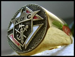 US SIZE 8   KNIGHTS OF COLUMBUS K of C 24K 3rd DEGREE GOLD RING   D67G