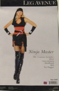 Female Ninja Master Halloween Costume with Toy Daggers XS fnt