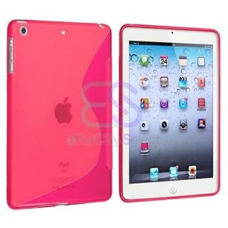 Hot Pink S Shape TPU Gel Soft Case Cover For Apple iPad Mini 7.9 Inch 
