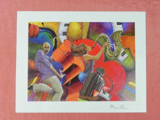 MARCUS GLENN 2005 LOVE THAT JAZZ SIGNED COLOR SERIOLITHOGRAPH PAINTING 