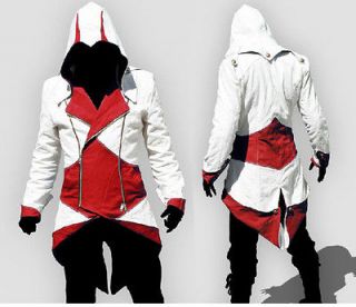 Assassins Creed III Conner Kenway Coat Red Jacket Hoodie hood 