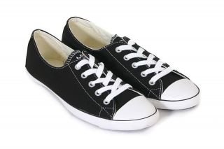 CONVERSE WOMENS ALL STAR LIGHT OX BLACK CANVAS LACE UP PUMP