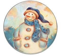   Christmas Snowman ROUND STOVE Eye Range Cook TOP Electric BURNER COVER