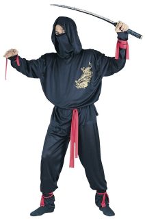 Mens Ninja Costume Samurai Warrior Fighter Robe Adult Womens Cosplay 