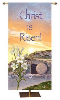 Christ Has Risen Easter & Lenten Church Banner