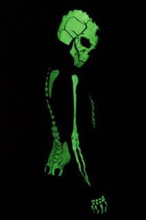 Skeleton Hottie Mask Hoodie Glow in The Dark Juniors sz Large 