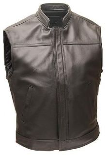 Mens Pure Cow Leather Waistcoat / Bikers Vest (B1) From £50 *BARGAIN*