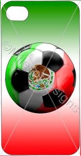 IPhone 4 4S Cover Custom Soft Sided Mexico Soccer Ball Futbol Flag 