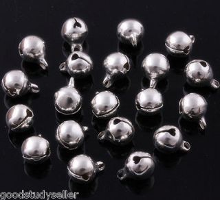 120 Pcs silver Plated jingle bells bells loose beads charms jewelry 