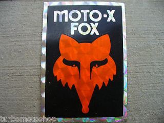 Vintage Moto Cross FOX STICKER Small   New 1980s Reflector edge