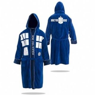Dr Who Tardis Luxury Cotton Bath Robe Towelling Dressing Gown Hooded 