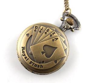   charm Poker pocket watch necklace chain locket watches mens jewelry