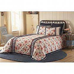 NEW COUNTRY LIVING CHERISHED ROSES QUEEN SIZE BEDSPREAD 102 X 118