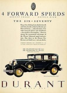 1929 Ad Durant Car Sedan Detroit Michigan Motors Lansing Automobile 