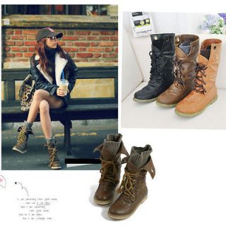 Lace  Up Buckle Strap Ankle fashionable Boots Shoes 3 color