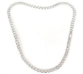 NEW RHODIUM PLATINUM SMALL CUBAN LINK CHAIN MENS NECKLACE 7mm 20 or 