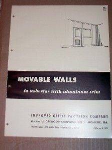 Vtg Improved Office Partition Co Catalog~Asbest​os~Walls