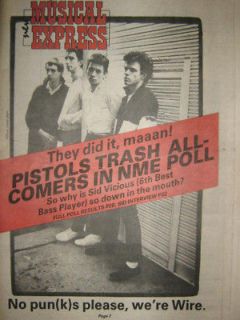 NME NEWSPAPER 17/12/77 SID VISCIOUS INTERVIEW, THE BUZZCOCKS, THE 