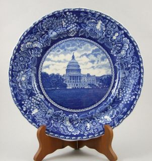 Rowland & Marsellus   U.S. CAPITOL   Flow Blue Plate HISTORICAL 