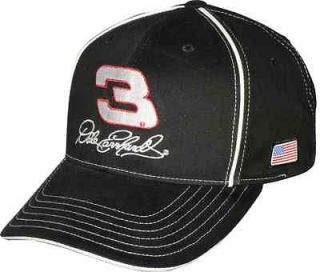 DALE EARNHARDT #3 BLACK PIPING CAP HAT NEW W/TAGS NASCAR