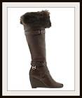 NIB Michael Kors Lara Tumbled Leather Wedge Boots Shoes size 8