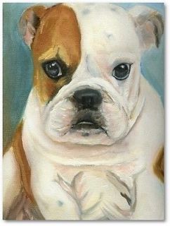 Bulldog Original 6x8 Painting a Day SunnyAvocado* Daily Bull Dog Fawn 