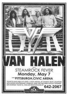 VAN HALEN vintage repro concert poster, USA