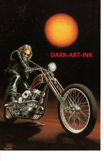 David Mann Art Kick Start Print Easyriders Harley Davidson Chopper In 