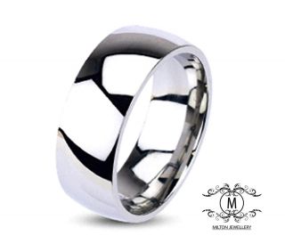 316L Stainless Steel Polished Glossy Plain Wedding Band Ring   Mens 
