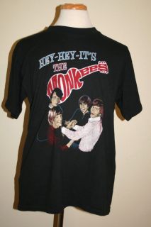   1986 THE MONKEES t shirt tour rock pop davy jones black l large