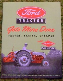 1948   1952 Ford Tractor with Dearborn Farm Equipment Sales Brochure