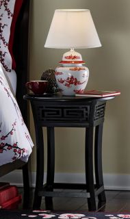   White Ginger Jar Asian Bedroom Table Light Accent Lamp Decor 100W Bulb
