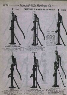 1912 AD Windmill Lift Water Pumps Hand Force