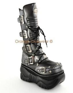DEMONIA Mens Cyber Goth Platform Knee Hi Boots Shoes