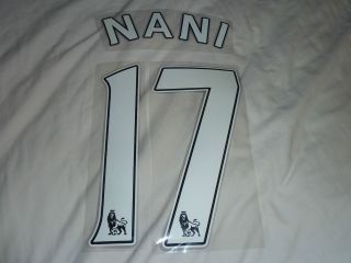 NANI #17 MANCHESTER UTD Football Club Player Size Name Set For Shirt 