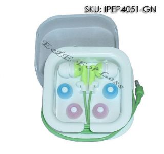 Green Earphones Headphones For iPod iPhone MP3 MP4 Boxed, Clearance 